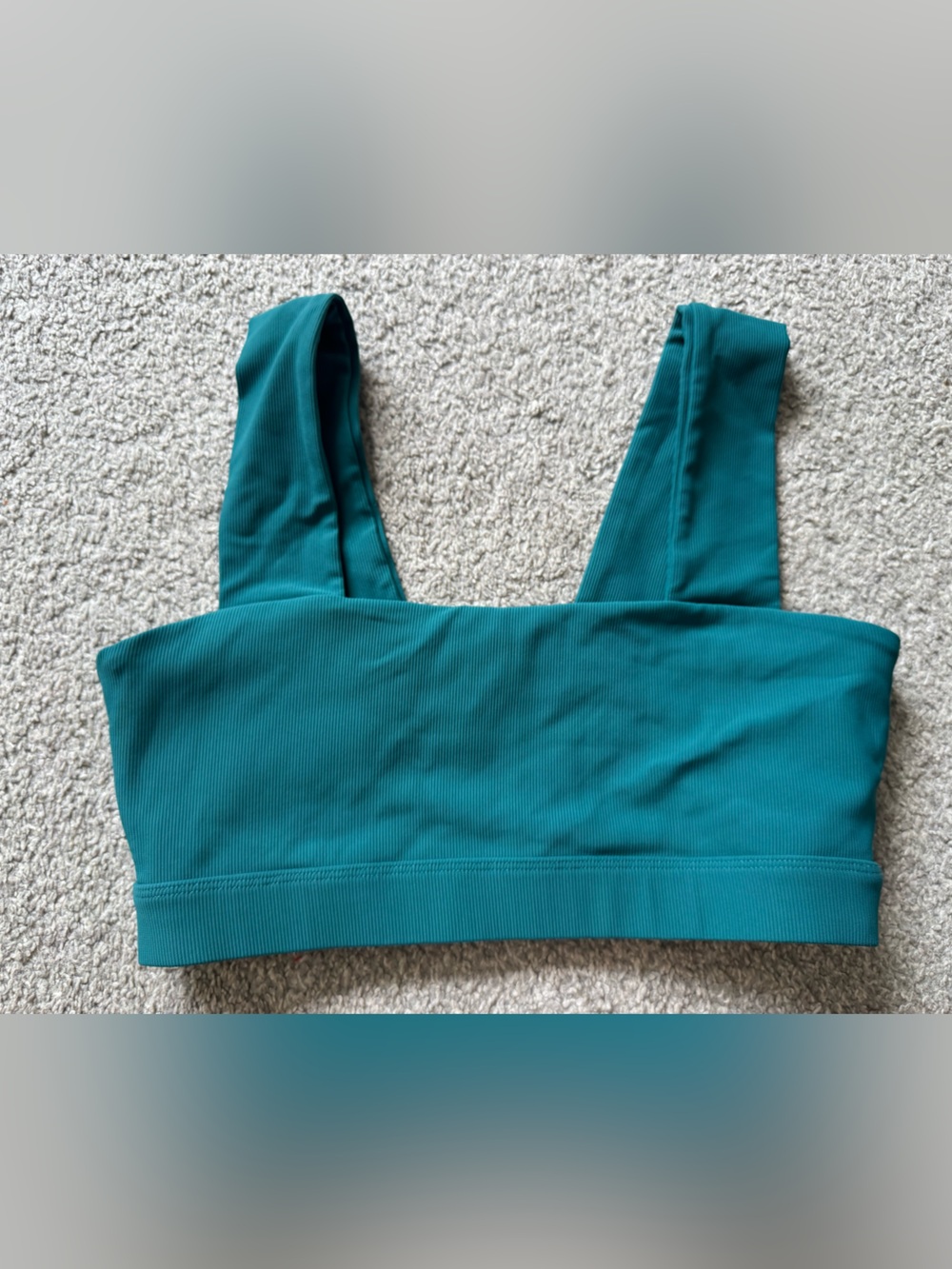 Women's Teal Supportive Sports Bra - Stretch Ribbed Tank